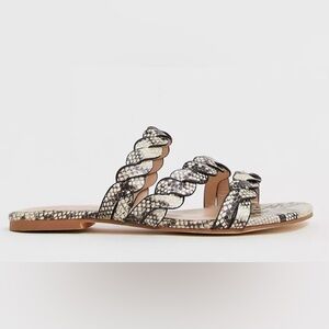 NWT Miss Selfridge Snakeskin Flat Sandal